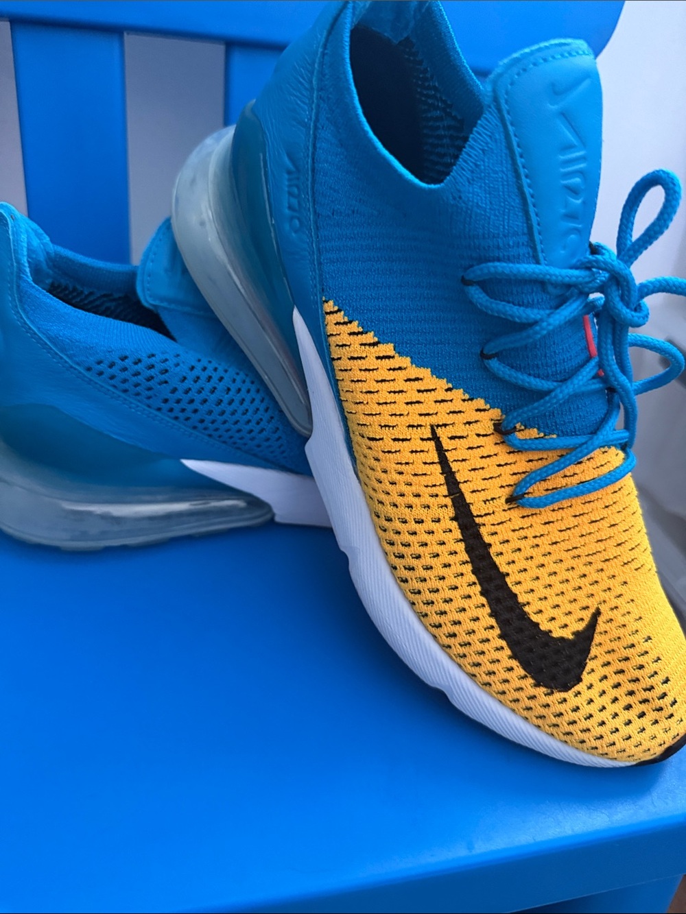 Nike Air Max Flyknit Sneaker - Blue, Yellow, Black